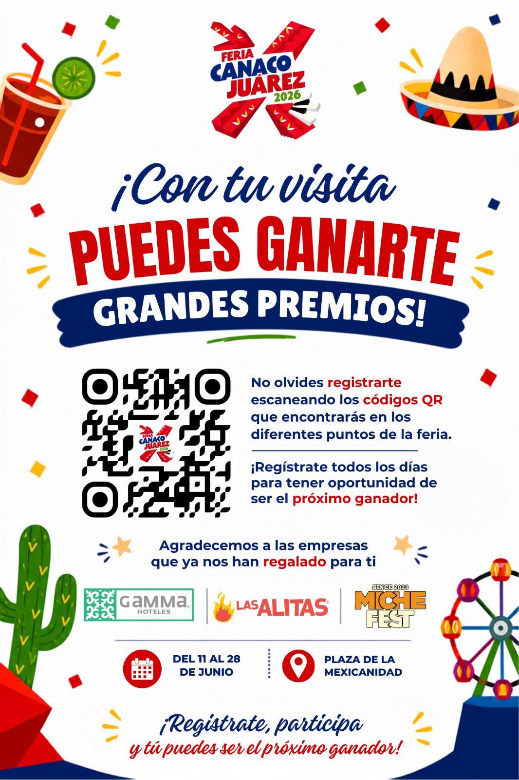 Invitan Al Público En General Y Se Registren y Ganen Grandes Regalos Y Premio En La Feria Canaco Juarez 2026 Aquí El QR.