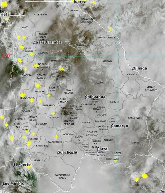 *para que tomen sus precauciones este fin de semana se avesinan de nuevo lluvias torrenciales en la capital de Chihuahua y municipios y Cd.juarez.